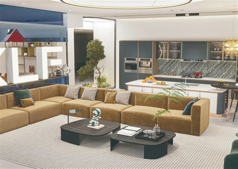 HIMALAYA居住空间设计奖丨易构易设计&bc贷：客餐厨一体化空间-无界之居